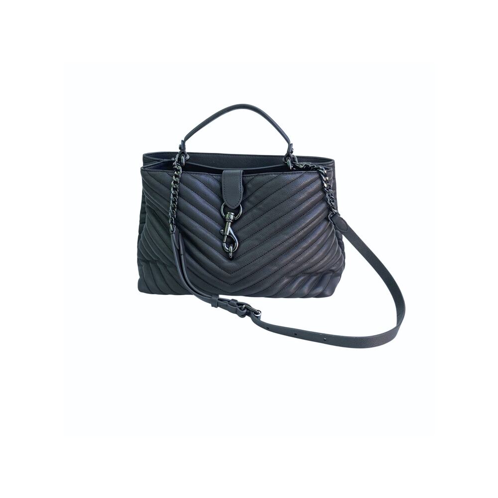 Rebecca Minkoff Edie Charcoal Quilted Leather Shoulder Bag  Convertible Satchel